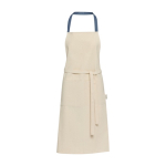 Tablier en coton recyclé avec tour de cou coloré 200 g/m² couleur bleu pétrole