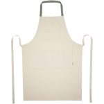 Tablier en coton recyclé avec tour de cou coloré 200 g/m² deuxième vue frontale