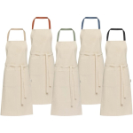 Tablier en coton recyclé avec tour de cou coloré 200 g/m² deuxième vue en couleurs
