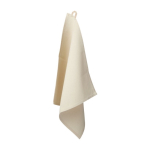 Torchon de cuisine en coton recyclé avec anse colorée 200 g/m² couleur ivoire