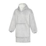 Couverture à capuche en flanelle de polyester avec poche frontale couleur gris