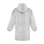 Couverture à capuche en flanelle de polyester avec poche frontale couleur gris deuxième vue arrière