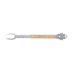 Kit d’outils pour barbecue 4 en 1 avec manche en bois couleur naturel deuxième vue frontale