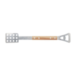 Kit d’outils pour barbecue 4 en 1 avec manche en bois couleur naturel troisième vue frontale