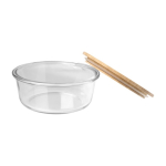 Saladier en verre borosilicate avec couvercle en bambou 750 ml couleur naturel deuxième vue