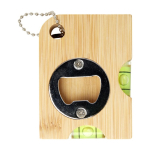 Porte-clés ouvre-bouteille en bambou avec niveau couleur naturel deuxième vue arrière