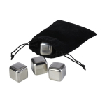 Ensemble de 4 glaçons réutilisables en acier inoxydable couleur argenté deuxième vue