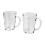 Ensemble de deux tasses à thé en verre d’une capacité de 310 ml couleur transparent