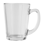 Ensemble de deux tasses à thé en verre d’une capacité de 310 ml couleur transparent vue latérale