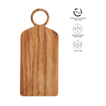 Planche à découper faite à la main avec la racine d’un arbre de teck couleur bois deuxième vue