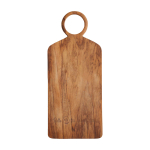 Planche à découper faite à la main avec la racine d’un arbre de teck couleur bois vue impression avec logo 2