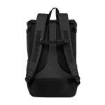 Sac à dos en polyester recyclé 900D de grande capacité avec sangles couleur noir deuxième vue arrière