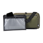 Sac bandoulière en polyester recyclé certifié GRS avec compartiments couleur vert troisième vue