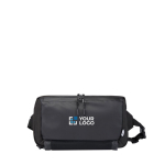 Sac bandoulière en polyester recyclé certifié GRS avec compartiments avec zone d'impression