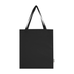 Sac de courses en coton recyclé avec longues anses 140 g/m² couleur noir deuxième vue frontale