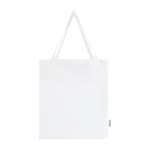 Sac de courses en coton recyclé avec longues anses 140 g/m² couleur blanc deuxième vue frontale