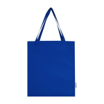 Sac de courses en coton recyclé avec longues anses 140 g/m² couleur bleu roi deuxième vue frontale