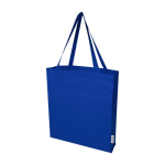 Sac de courses en coton recyclé avec longues anses 140 g/m² couleur bleu roi