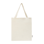 Sac de courses en coton recyclé avec longues anses 140 g/m² couleur naturel deuxième vue frontale