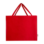 Sac en coton recyclé avec grand compartiment principal 220 g/m² couleur rouge deuxième vue frontale