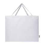 Sac en coton recyclé avec grand compartiment principal 220 g/m² couleur blanc deuxième vue frontale