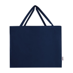Sac en coton recyclé avec grand compartiment principal 220 g/m² couleur bleu marine deuxième vue frontale