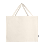 Sac en coton recyclé avec grand compartiment principal 220 g/m² couleur naturel deuxième vue frontale