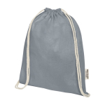 Sac en coton recyclé résistant avec cordons 140 g/m² couleur gris