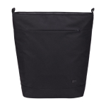Sac fourre-tout pour PC en polyester recyclé avec organisateurs 15,6” couleur noir troisième vue frontale