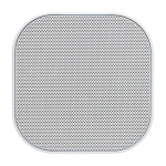 Mini haut-parleur Bluetooth 2.0 en plastique recyclé 3W couleur blanc deuxième vue frontale
