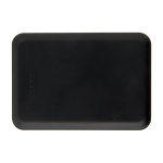 Batterie externe en plastique recyclé fine et élégante 5 000 mAh couleur noir deuxième vue frontale