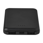 Batterie externe en plastique recyclé fine et élégante 5 000 mAh couleur noir deuxième vue