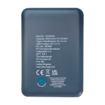 Batterie externe en plastique recyclé fine et élégante 5 000 mAh deuxième vue arrière