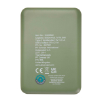 Batterie externe en plastique recyclé fine et élégante 5 000 mAh deuxième vue arrière