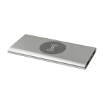 Batterie externe sans fil en aluminium recyclé 8 000 mAh couleur argenté