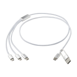 Câble 5-en-1 en aluminium enduit de cuivre avec sortie iOS couleur argenté quatrième vue