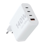 Chargeur mural avec 4 ports et puissance maximale de 140W couleur blanc