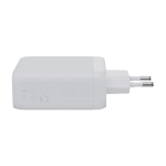 Chargeur mural en plastique recyclé avec 3 ports 100W couleur blanc deuxième vue arrière