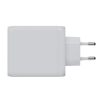 Chargeur mural en plastique recyclé avec 3 ports 100W couleur blanc vue latérale