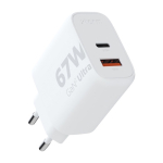 Chargeur mural avec 2 ports USB et puissance de 67W couleur blanc