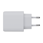 Chargeur mural avec 2 ports USB et puissance de 67W couleur blanc vue latérale