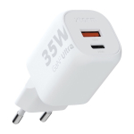 Chargeur mural en plastique recyclé avec 2 ports 35W couleur blanc