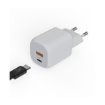 Chargeur mural en plastique recyclé avec 2 ports 35W couleur blanc vue détail 1