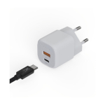 Chargeur mural en plastique recyclé avec 2 ports 20W couleur blanc vue détail 1