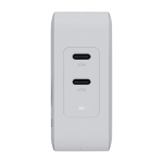 Adaptateur de charge de 67W avec variantes pour UE, UK et USA couleur blanc deuxième vue frontale