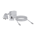 Adaptateur de charge de 67W avec variantes pour UE, UK et USA couleur blanc troisième vue