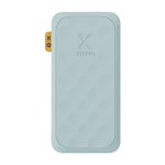 Batterie externe avec design en relief et charge rapide 10 000 mAh couleur bleu pastel deuxième vue frontale