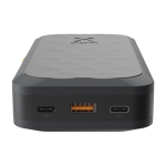 Powerbank en plastique recyclé avec plusieurs connexions 20 000 mAh couleur noir vue détail 1