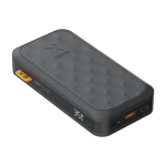 Powerbank en plastique recyclé avec plusieurs connexions 20 000 mAh couleur noir troisième vue