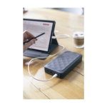 Powerbank en plastique recyclé avec plusieurs connexions 20 000 mAh couleur noir image nature morte 2